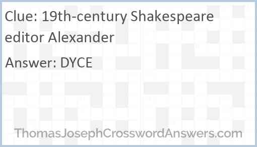 19th-century Shakespeare editor Alexander Answer