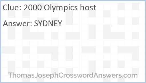 2000 Olympics host Answer