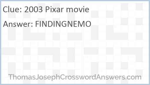 2003 Pixar movie Answer