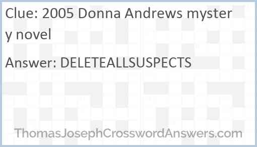 2005 Donna Andrews mystery novel Answer