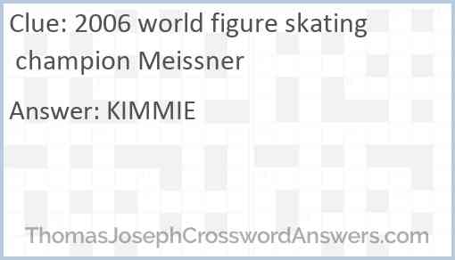 2006 world figure skating champion Meissner Answer