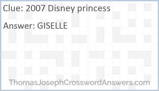 2007 Disney princess Answer
