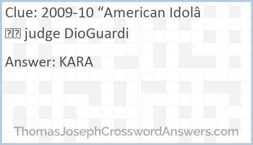 2009-10 “American Idol” judge DioGuardi Answer