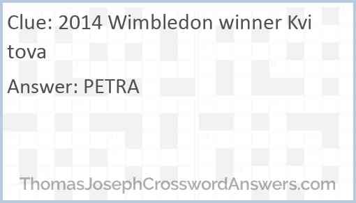 2014 Wimbledon winner Kvitova Answer