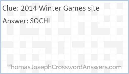 2014 Winter Games site Answer