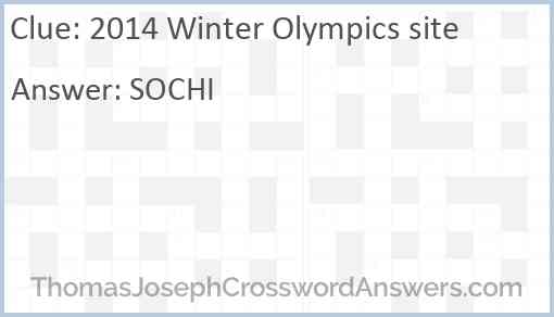 2014 Winter Olympics site Answer