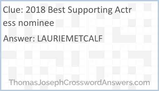 2018 Best Supporting Actress nominee Answer