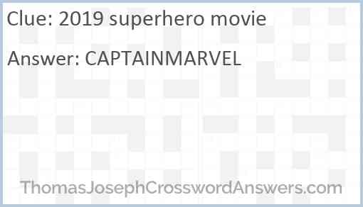 2019 superhero movie Answer