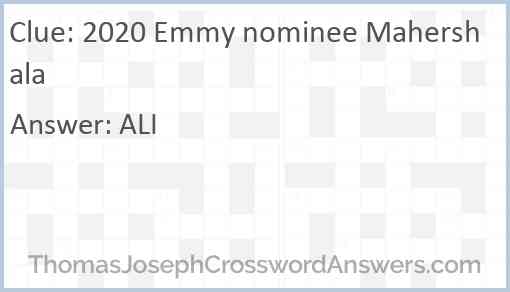 2020 Emmy nominee Mahershala Answer