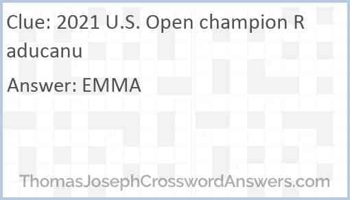 2021 U.S. Open champion Raducanu Answer