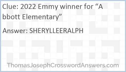 2022 Emmy winner for “Abbott Elementary” Answer