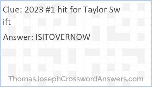 2023 #1 hit for Taylor Swift Answer