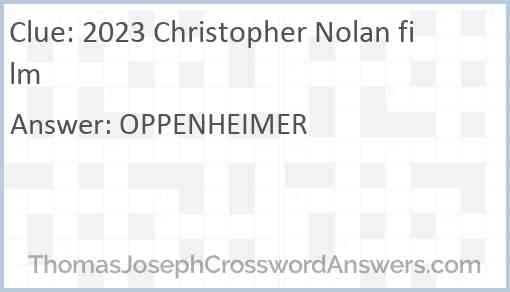 2023 Christopher Nolan film Answer