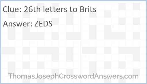 26th letters to Brits Answer