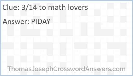 3/14 to math lovers Answer