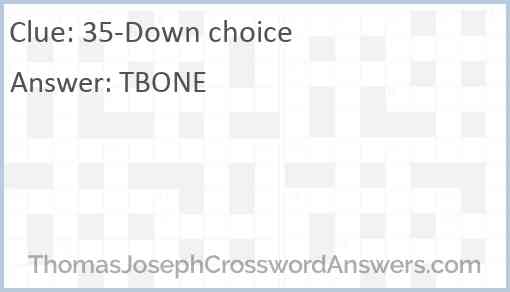 35-Down choice Answer