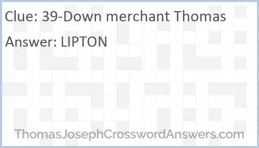 39-Down merchant Thomas Answer