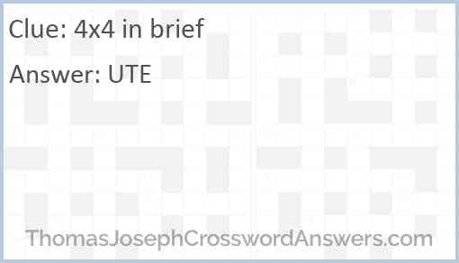 4x4 in brief Answer