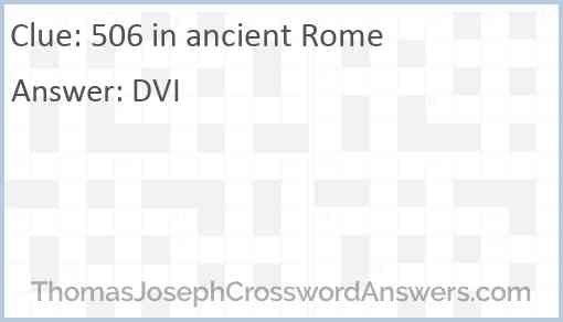 506 in ancient Rome Answer