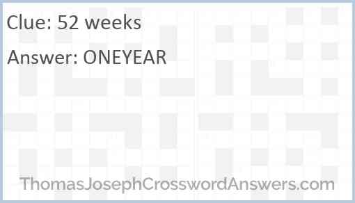 52 weeks Answer