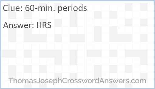 60-min. periods Answer