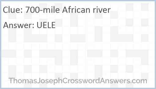 700-mile African river Answer