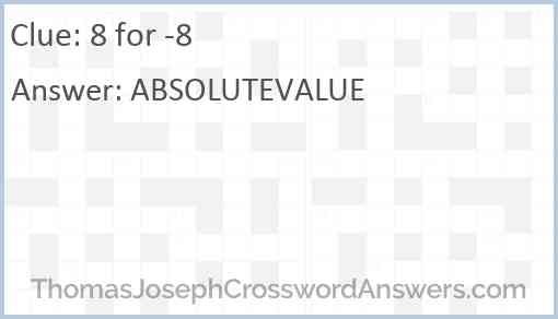 8 for -8 Answer
