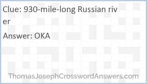930-mile-long Russian river Answer
