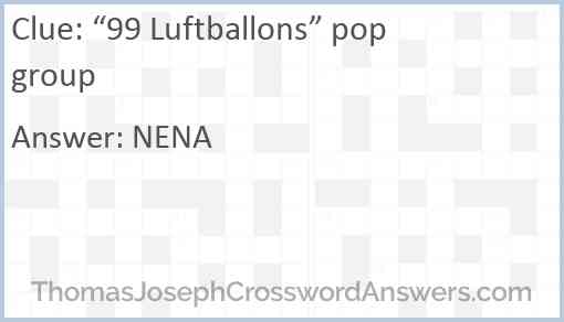 “99 Luftballons” pop group Answer