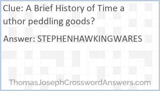 A Brief History of Time author peddling goods? Answer