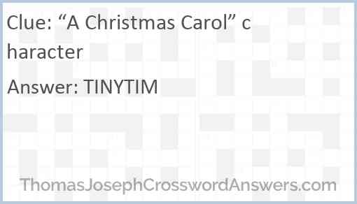 “A Christmas Carol” character Answer