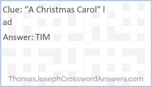 “A Christmas Carol” lad Answer