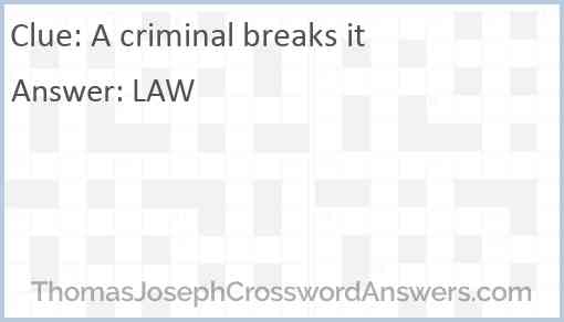 A criminal breaks it Answer