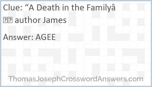 “A Death in the Family” author James Answer