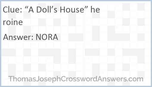 “A Doll’s House” heroine Answer