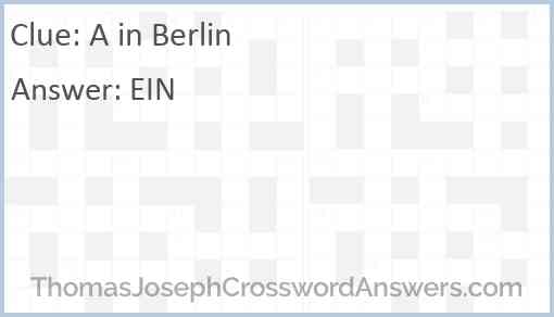 A in Berlin Answer
