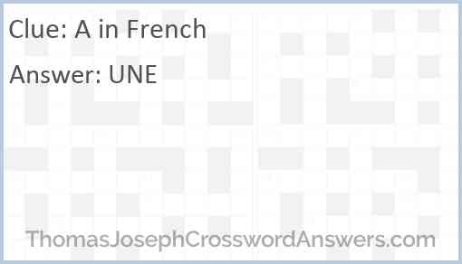 A in French Answer