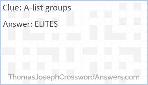 A-list groups Answer