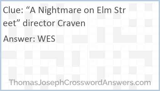 “A Nightmare on Elm Street” director Craven Answer