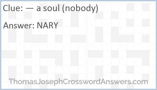 — a soul (nobody) Answer