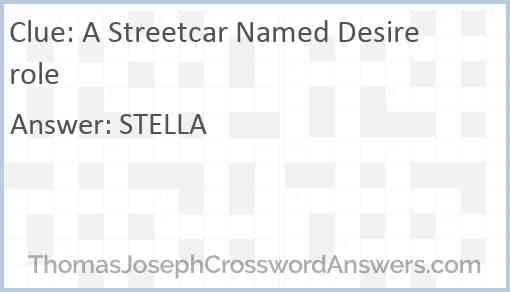 A Streetcar Named Desire role Answer
