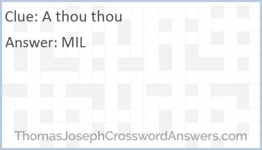 A thou thou Answer