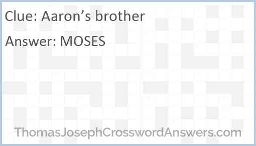 Aaron’s brother Answer