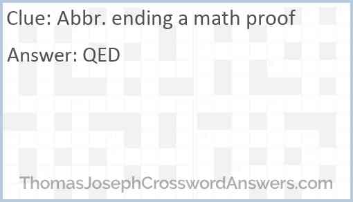 Abbr. ending a math proof Answer