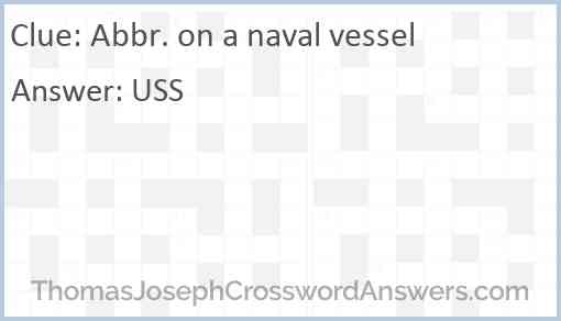 Abbr. on a naval vessel Answer