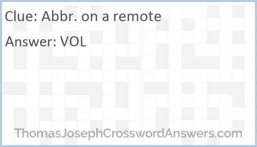 Abbr. on a remote Answer
