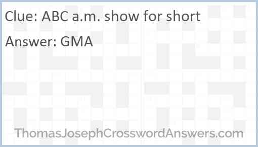 ABC a.m. show for short Answer