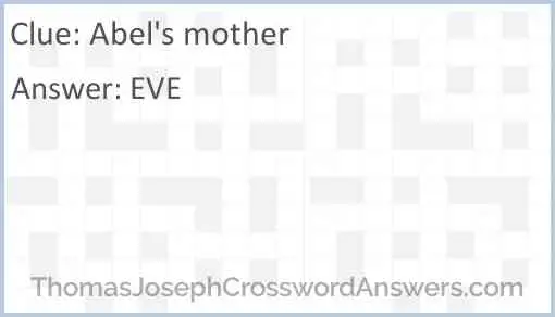 Abel’s mother Answer