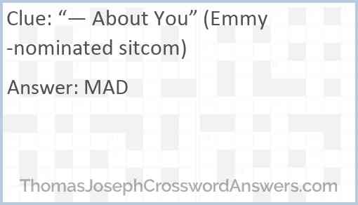 “— About You” (Emmy-nominated sitcom) Answer