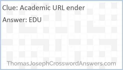 Academic URL ender Answer